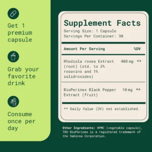 Soluma Rhodiola Rosea Dietary Supplement